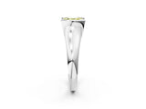 White gold Fancy Yellow Asscher Cut Solitaire Tension Set Diamond Ring with Split Shank Band_26
