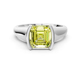 White gold Fancy Yellow Asscher Cut Solitaire Tension Set Diamond Ring with Split Shank Band_36