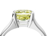 White gold Fancy Yellow Asscher Cut Solitaire Tension Set Diamond Ring with Split Shank Band_52