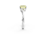 White gold Fancy Yellow Asscher  Cut Solitaire Twist Band Ring with Four-Prong Setting_19