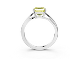 White gold Fancy Yellow Asscher  Cut Solitaire Twist Band Ring with Four-Prong Setting_20