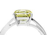White gold Fancy Yellow Asscher  Cut Solitaire Twist Band Ring with Four-Prong Setting_21