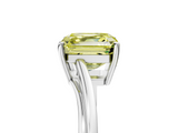 White gold Fancy Yellow Asscher  Cut Solitaire Twist Band Ring with Four-Prong Setting_22