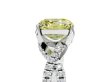 White gold Fancy Yellow Asscher Cut Solitaire Twist Pave Diamond Engagement Ring with Prong Setting_5