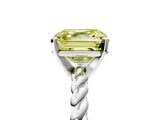 White gold Fancy Yellow Asscher  Cut Solitaire Twisted Band with Four-Prong Setting_58