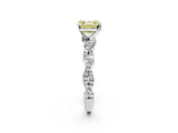 White gold Fancy Yellow Asscher Cut Solitaire Twisted Pave Band with Four-Prong Setting_17
