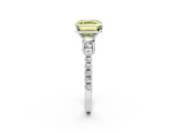 White gold Fancy Yellow Asscher  Cut Three-Stone Diamond Pavé Band with Prong Setting_19