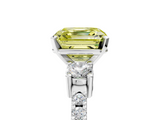 White gold Fancy Yellow Asscher  Cut Three-Stone Diamond Pavé Band with Prong Setting_22