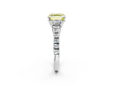White gold Fancy Yellow Asscher  Cut Three-Stone Diamond Pave Band with Prong Setting_53