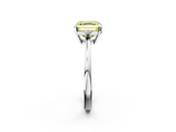 White gold Fancy Yellow Asscher  Cut Three-Stone Solitaire Ring with Round Accent Diamonds and Four-Prong Setting_39