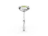 White gold Fancy Yellow Asscher  Diamond Cluster Halo Solitaire with Four-Prong Setting_141
