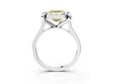 White gold Fancy Yellow Asscher  Diamond Cluster Halo Solitaire with Four-Prong Setting_142
