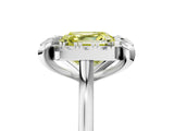 White gold Fancy Yellow Asscher  Diamond Cluster Halo Solitaire with Four-Prong Setting_144