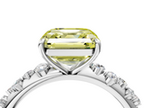 White gold Fancy Yellow Asscher  Diamond Cluster Prong-Set Solitaire Ring_4