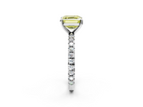 White gold Fancy Yellow Asscher  Diamond Pavé Band Solitaire with Four-Prong Setting_2