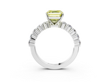 White gold Fancy Yellow Asscher  Diamond Pavé Band Solitaire with Four-Prong Setting_39