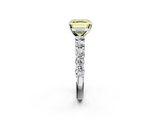 White gold Fancy Yellow Asscher  Diamond Pavé Band Solitaire with Four-Prong Setting_39