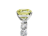 White gold Fancy Yellow Asscher  Diamond Pavé Band Solitaire with Four-Prong Setting_42
