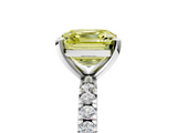 White gold Fancy Yellow Asscher  Diamond Pavé Band Solitaire with Four-Prong Setting_5