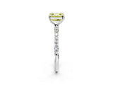White gold Fancy Yellow Asscher  Diamond Pavé Band with Six-Prong Setting_5