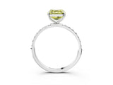 White gold Fancy Yellow Asscher  Diamond Pavé Band with Six-Prong Setting_6