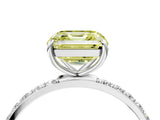 White gold Fancy Yellow Asscher  Diamond Pavé Band with Six-Prong Setting_7