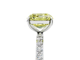 White gold Fancy Yellow Asscher  Diamond Pavé Band with Six-Prong Setting_8
