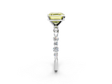 White gold Fancy Yellow Asscher  Diamond Prong Set Engagement Ring with Pave Band_19