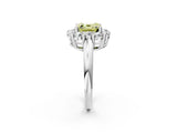 White gold Fancy Yellow Asscher  Halo Cluster Diamond Engagement Ring with Prong Setting and Polished Band_22