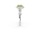 White gold Fancy Yellow Asscher  Halo Diamond Engagement Ring with Filigree Band and Four-Prong Setting_95