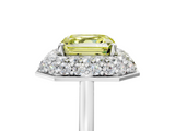 White gold Fancy Yellow Asscher  Halo Diamond Engagement Ring with Solitaire Band and Four-Prong Setting_22