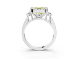White gold Fancy Yellow Asscher  Halo Diamond Engagement Ring with Split Shank and Four-Prong Setting_25