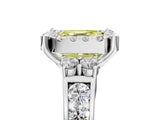 White gold Fancy Yellow Asscher  Halo Diamond Engagement Ring with Split Shank and Four-Prong Setting_27