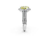 White gold Fancy Yellow Asscher  Halo Diamond Engagement Ring with Split Shank and Prong Setting_49