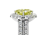 White gold Fancy Yellow Asscher  Halo Diamond Engagement Ring with Split Shank and Prong Setting_51
