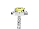 White gold Fancy Yellow Asscher  Halo Diamond Pavé Solitaire Ring_78