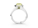 White gold Fancy Yellow Asscher  Halo Diamond Ring with Cathedral Band and Four-Prong Setting_49
