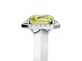 White gold Fancy Yellow Asscher  Halo Diamond Ring with Cathedral Band and Four-Prong Setting_51