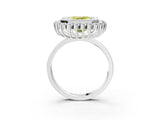 White gold Fancy Yellow Asscher  Halo Diamond Ring with Milgrain Edge and Round Prong Setting_92