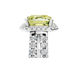 White gold Fancy Yellow Asscher  Halo Diamond Split Shank Engagement Ring with Prong Setting_98