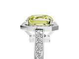 White gold Fancy Yellow Asscher  Halo Pavé Diamond Engagement Ring with Bezel Setting_17