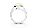 White gold Fancy Yellow Asscher  Halo Pavé Diamond Engagement Ring with Bezel Setting_26