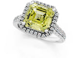White gold Fancy Yellow Asscher  Halo Pavé Diamond Engagement Ring with Four-Prong Setting_27