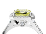 White gold Fancy Yellow Asscher  Halo Pavé Diamond Engagement Ring with Four-Prong Setting_30
