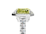 White gold Fancy Yellow Asscher  Halo Pavé Diamond Engagement Ring with Four-Prong Setting_31