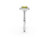 White gold Fancy Yellow Asscher  Halo Pavé Diamond Engagement Ring with Four-Prong Setting_5