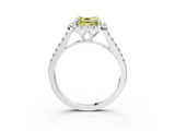 White gold Fancy Yellow Asscher  Halo Pavé Diamond Engagement Ring with Four-Prong Setting_6