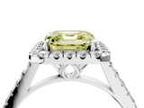 White gold Fancy Yellow Asscher  Halo Pavé Diamond Engagement Ring with Four-Prong Setting_7