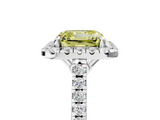 White gold Fancy Yellow Asscher  Halo Pavé Diamond Engagement Ring with Four-Prong Setting_8