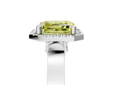 White gold Fancy Yellow Asscher  Halo Pave Split Shank Prong Setting Ring_52